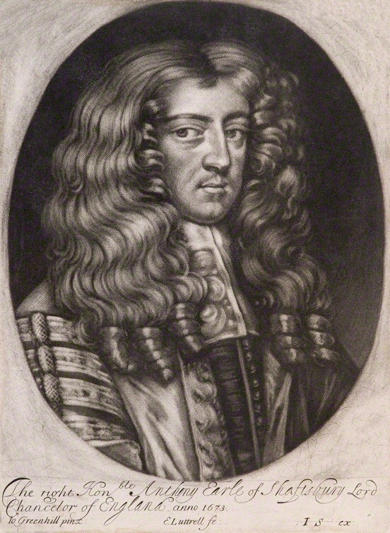 NPG D11961; Anthony Ashley-Cooper, 1st Earl of Shaftesbury by Edward Lutterell or Luttrell, published by John Smith, after John Greenhill